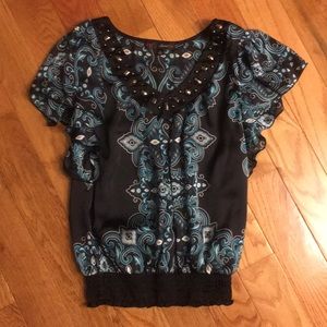 Juniors kohls heart soul turquoise blouse